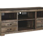 Trinell Brown 63″ TV Stand W/Fireplace Option