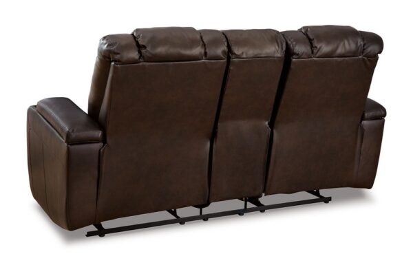 Mancin Chocolate Dbl Rec Loveseat W/Console - Image 7