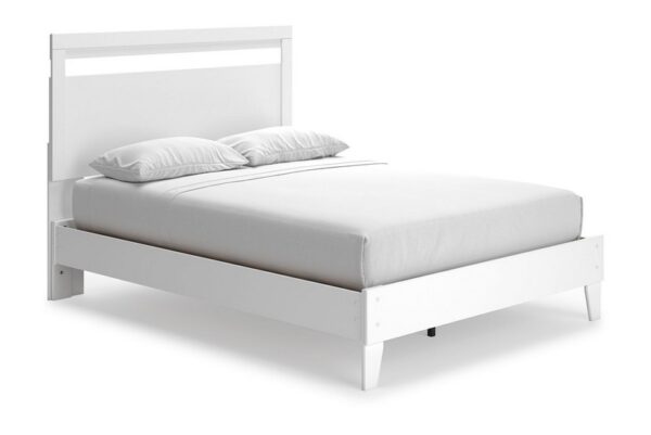 Flannia White Queen Panel Platform Bed - Image 2