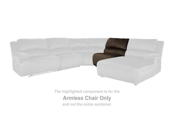 Clonmel Chocolate Armless Chair - Image 2