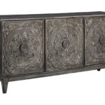 Fair Dark Brown Accent Cabinet