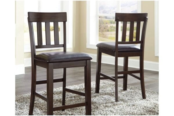 Haddigan Dark Brown Upholstered Barstool (Set of 2) - Image 2