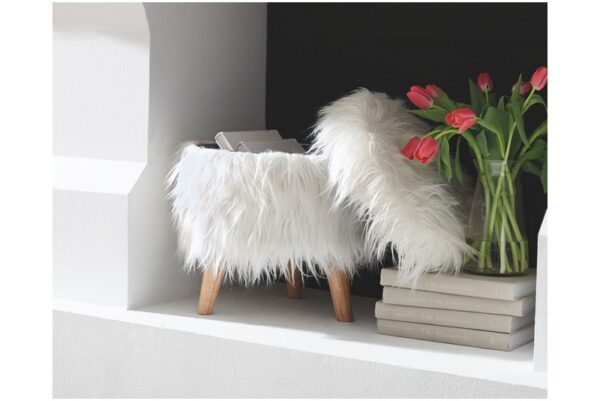 Elson White Storage Ottoman - Image 4