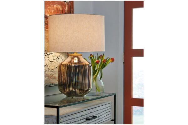 Jadstow Black / Silver Finish Glass Table Lamp - Image 2