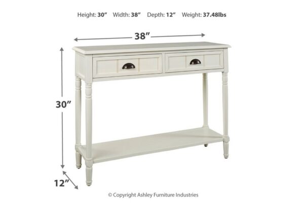 Goverton White Console Sofa Table - Image 4