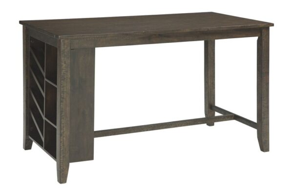 Rokane Brown Rectangular Counter Table With Storage - Image 2