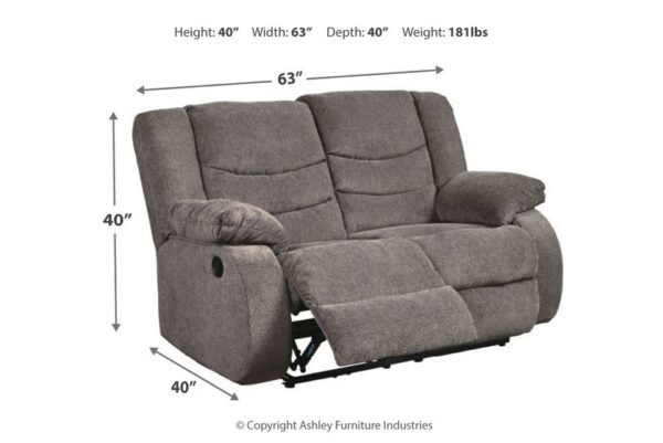 Tulen Gray Reclining Loveseat - Image 4