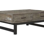 Mondoro Grayish Brown Lift Top Cocktail Table