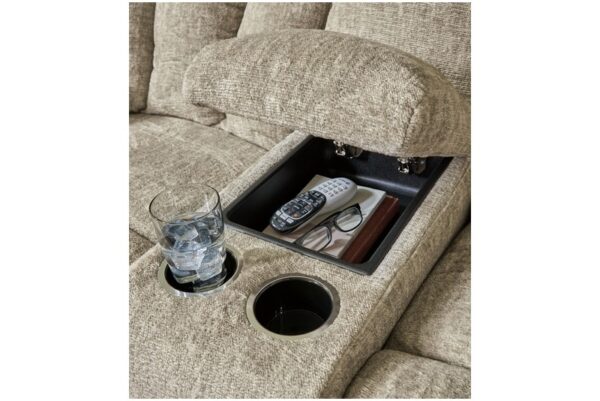 Hindmarsh Stone Power Reclining Loveseat With Console/ Adj Hdrst - Image 9