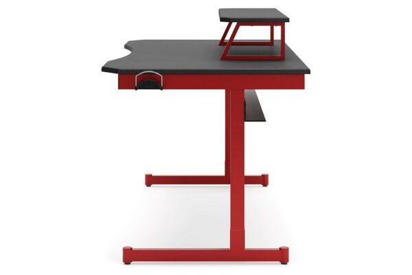 Lynxtyn Red / Black Home Office Desk With Raised Monitor Stand - Image 6