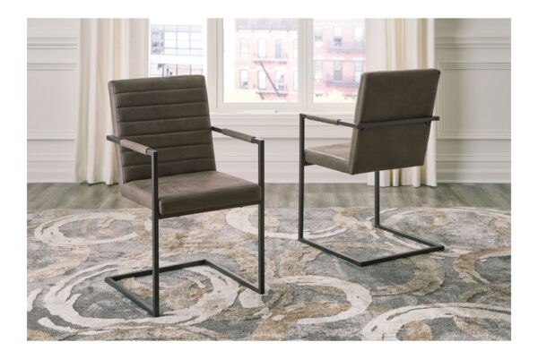 Strumford Gray Black Dining Uph Arm Chair (Set of 2) - Image 2