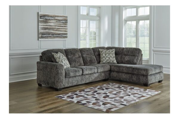 Lonoke Gunmetal 2 Piece Sectional With Raf Corner Chaise - Image 3