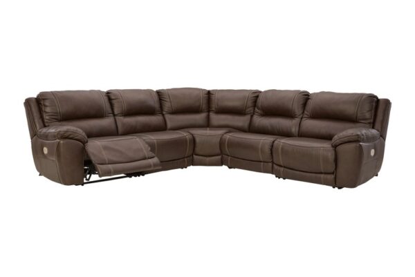 Dunleith Chocolate Power Sectional 5 Pc - Image 6