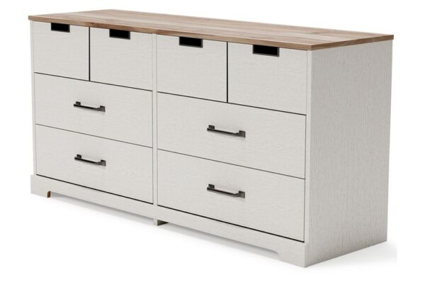 Vaibryn White / Brown / Beige Six Drawer Dresser Vinyl Wrapped - Image 4