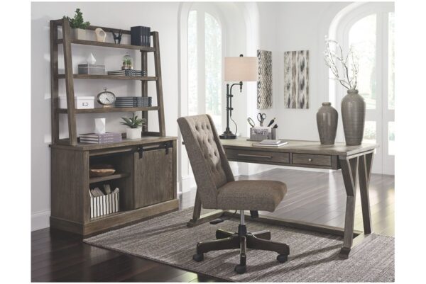 Luxenford Grayish Brown Home Office Large Leg Desk - Image 8