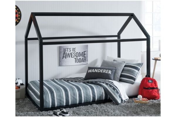 Flannibrook Black Twin House Bed Frame - Image 2