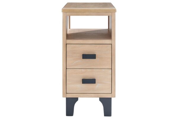 Freslowe Light Brown / Black Chair Side End Table Open Cubby - Image 4