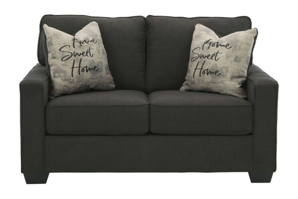 Lucina Charcoal Loveseat - Image 3