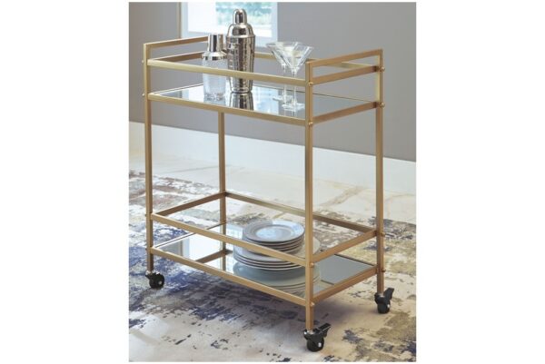 Kailman Gold Finish Bar Cart - Image 2