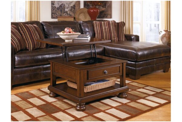 Porter Rustic Brown Lift Top Cocktail Table - Image 11