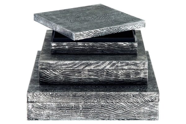 Keldy Antique Pewter Finish Box Set (Set of 3) - Image 5