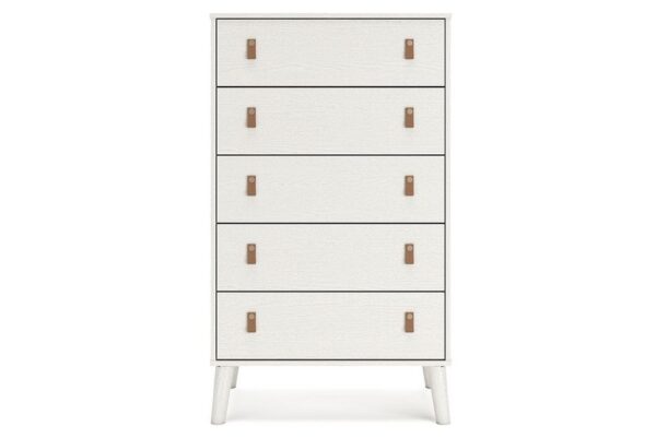 Aprilyn White Five Drawer Chest - Image 3