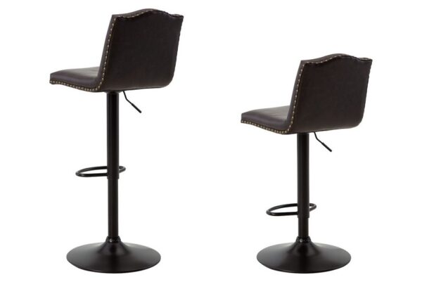 Gaddison Brown Black Tall Uph Swivel Barstool(Set of 2) - Image 4