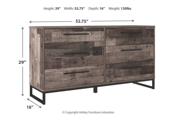 Neilsville Multi Gray Six Drawer Dresser - Image 8