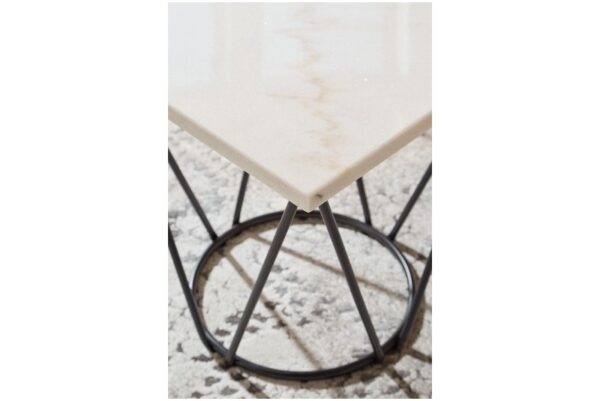 Vancent White / Black Square End Table - Image 5