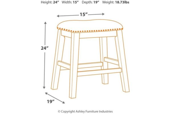 Caitbrook Gray 5 Pc. Counter Table, 2 Stools, 2 Barstools - Image 4