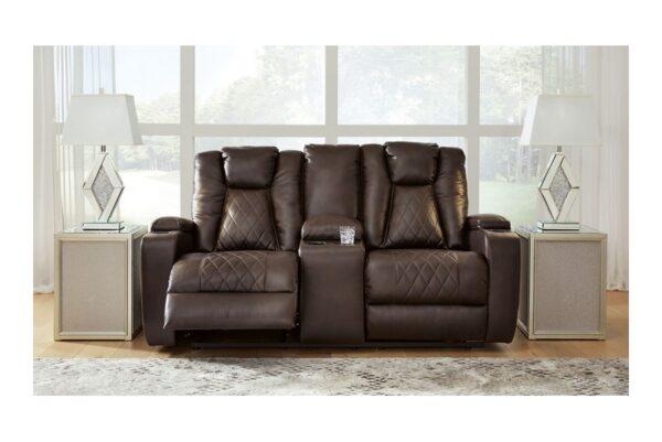 Mancin Chocolate 2 Pc. Reclining Sofa, Loveseat - Image 3