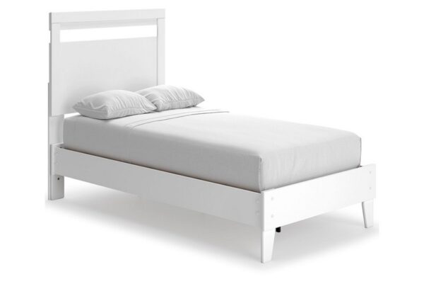 Flannia White Twin Panel Bed