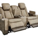 Next gen Durapella Sand Pwr Rec Loveseat/Con/Adj Hdrst