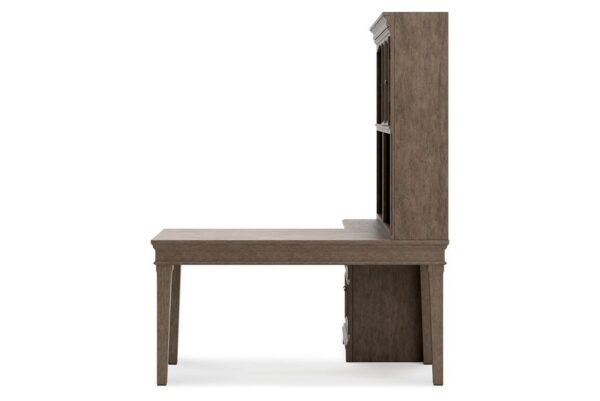 Janismore Weathered Gray Desk With Bookcase Wall Unit - Image 6