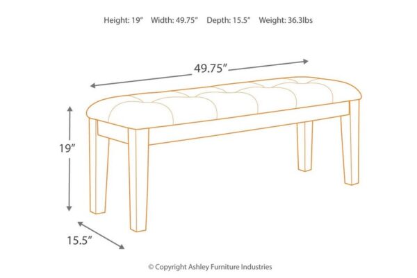 Ralene Medium Brown Large Uph Dining Room Bench - Image 4