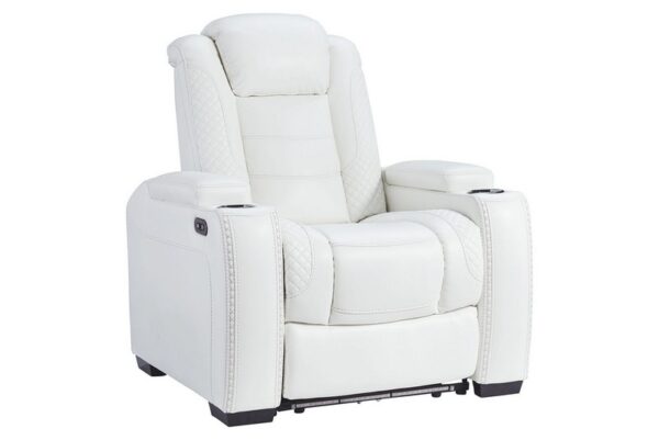 Party White Pwr Recliner-Adj Headrest - Image 3