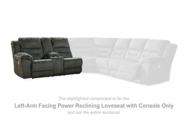 Nettington Smoke Laf Power Rec Loveseat W/Console - Image 2