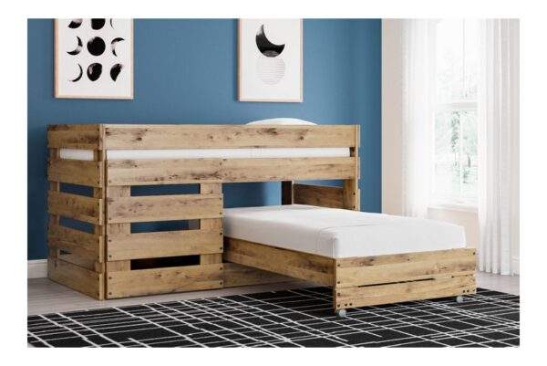 Larstin Brown Twin Over Twin Loft Bed