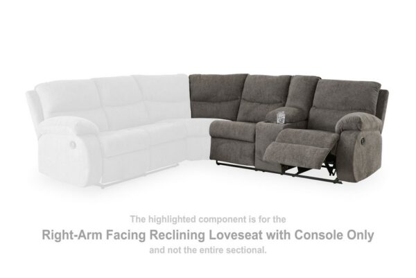 Museum Pewter Raf Reclining Loveseat With Console - Image 2