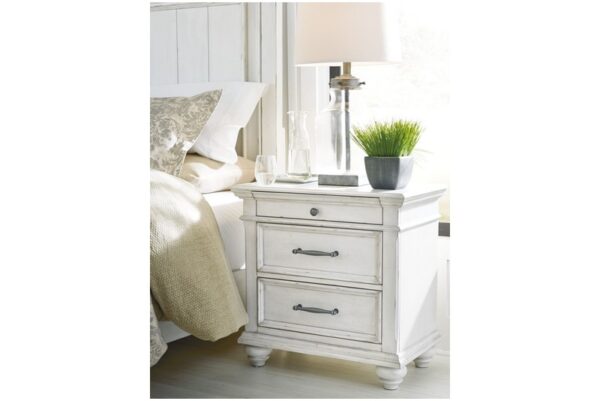 Kanwyn Whitewash Three Drawer Night Stand - Image 2