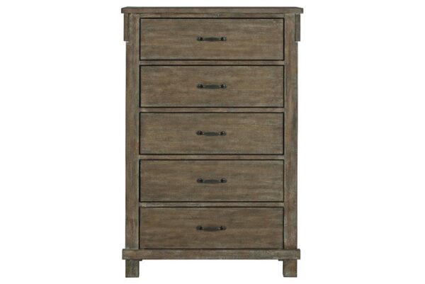 Shamryn Grayish Brown Five Drawer Chest - Image 4