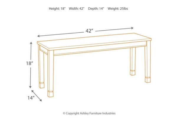 Whitesburg Brown / Cottage White Large Dining Room Bench - Image 10