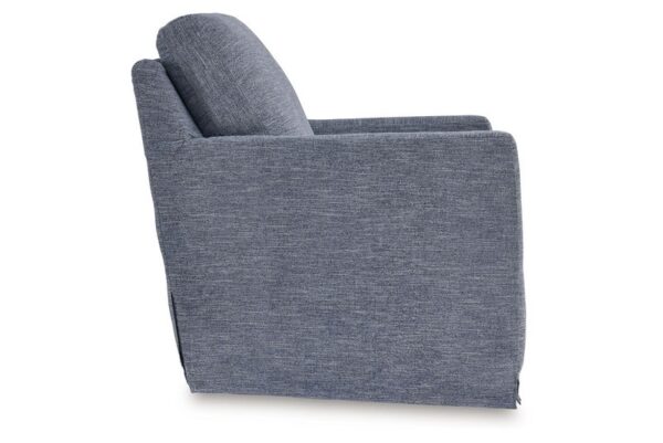 Nenana Next gen Nuvella Denim Swivel Glider Accent Chair - Image 4