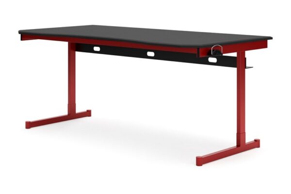 Lynxtyn Red / Black Home Office Desk - Image 3