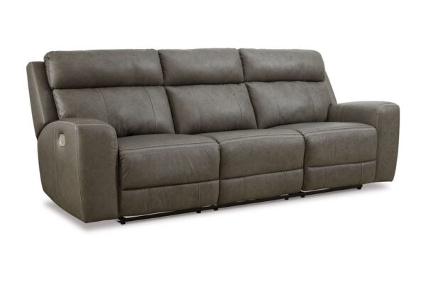 Roman Smoke Pwr Rec Sofa With Adj Headrest