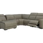 Correze Gray 5 Piece Power Reclining Sectional With Laf Back Chaise