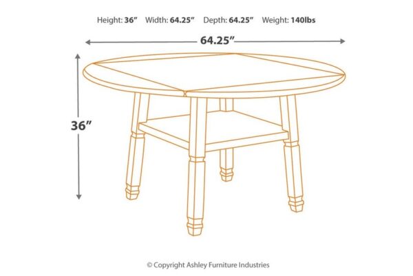 Bolanburg Beige Round Drop Leaf Counter Table - Image 8