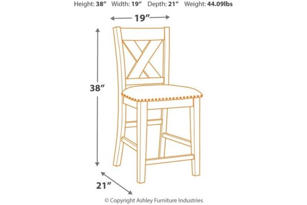 Caitbrook Gray 5 Pc. Counter Table, 2 Stools, 2 Barstools - Image 2