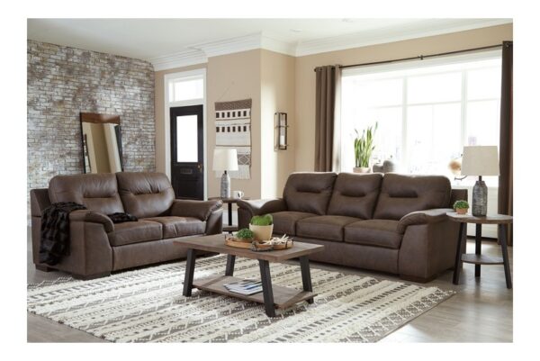 Maderla Walnut 2 Pc. Sofa, Loveseat - Image 4