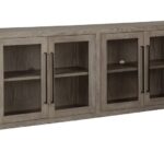 Dalenville Warm Gray Accent Cabinet 4 Doors